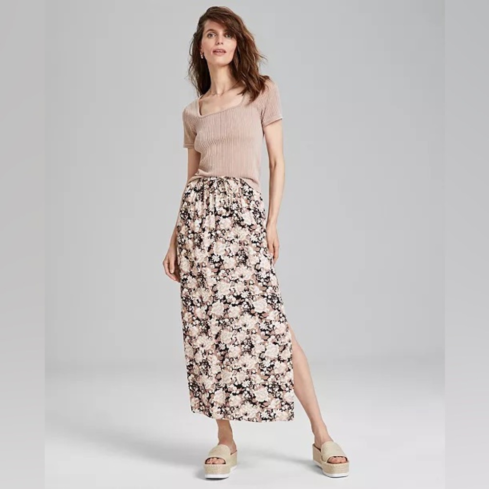 Pull-On Slit-Front Skirt by And Now This for Macy’s